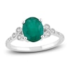 Thumbnail Image 0 of Natural Emerald Engagement Ring 1/6 ct tw Diamonds 14K White Gold