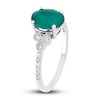 Thumbnail Image 1 of Natural Emerald Engagement Ring 1/6 ct tw Diamonds 14K White Gold