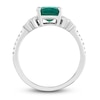 Thumbnail Image 2 of Natural Emerald Engagement Ring 1/6 ct tw Diamonds 14K White Gold