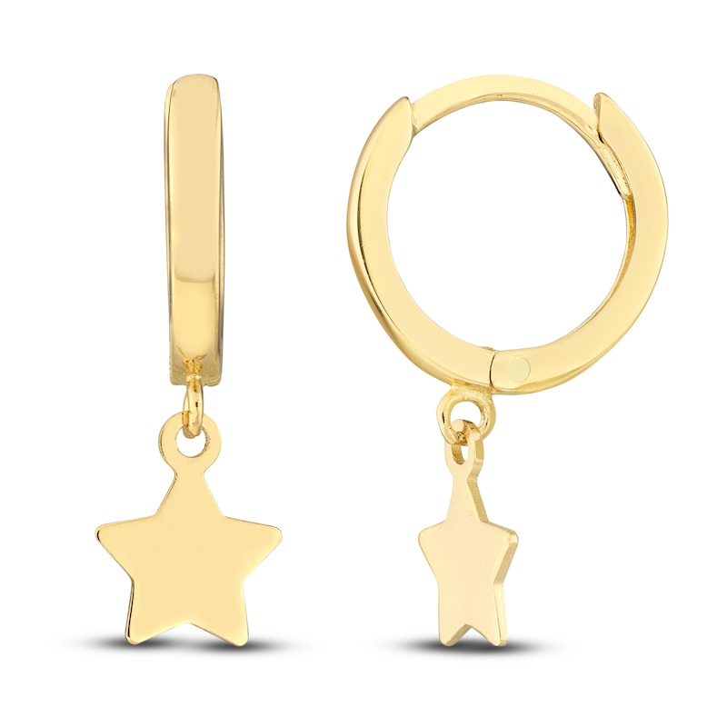 Main Image 2 of Star Dangle Drop Earrings 14K Yellow Gold