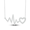 Thumbnail Image 0 of Diamond Heartbeat Necklace 1/20 ct tw Round Sterling Silver 18"