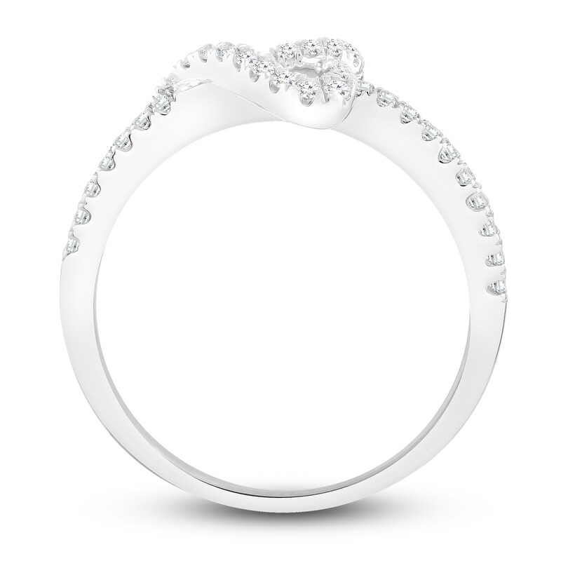 Main Image 2 of Diamond Heart Stack Ring 1/4 ct tw Round 10K White Gold