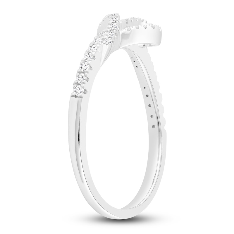 Main Image 3 of Diamond Heart Stack Ring 1/4 ct tw Round 10K White Gold