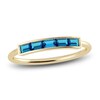 Thumbnail Image 1 of Juliette Maison Natural Blue Zircon Baguette Bar Ring 10K Yellow Gold