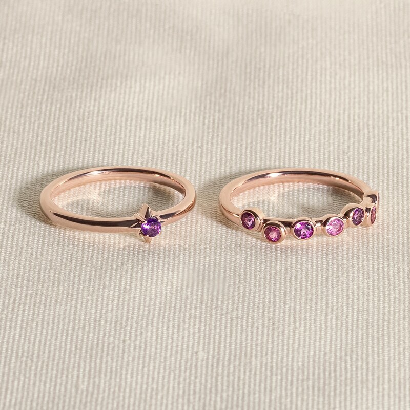 Main Image 4 of Juliette Maison Natural Garnet & Natural Citrine Ring 10K Yellow Gold