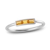 Thumbnail Image 1 of Juliette Maison Natural Citrine Baguette Bar Ring 10K White Gold