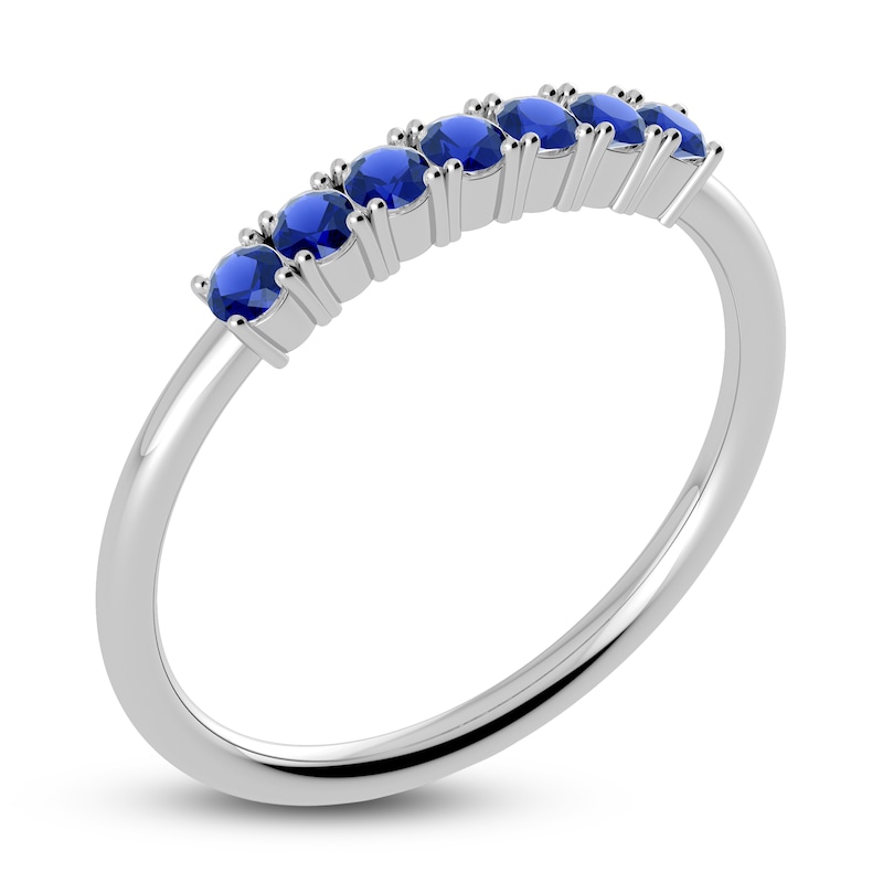 Main Image 2 of Juliette Maison Natural Blue Sapphire Half Eternity Ring 10K White Gold