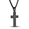 Thumbnail Image 3 of Men's Diamond Accent Cross Pendant Necklace 1/20 ct tw Round Black Titanium/Stainless Steel 22"