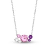 Thumbnail Image 1 of Juliette Maison Natural White Sapphire, Pink Tourmaline, Amethyst Constellation Necklace 10K White Gold 18"