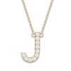 Thumbnail Image 1 of Juliette Maison Diamond Station Name Necklace 1/8 ct tw Round 10K Yellow Gold