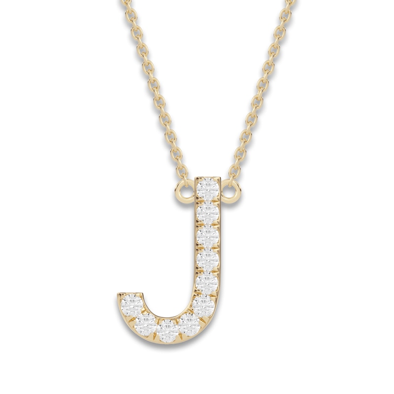 Main Image 1 of Juliette Maison Diamond Station Name Necklace 1/8 ct tw Round 10K Yellow Gold