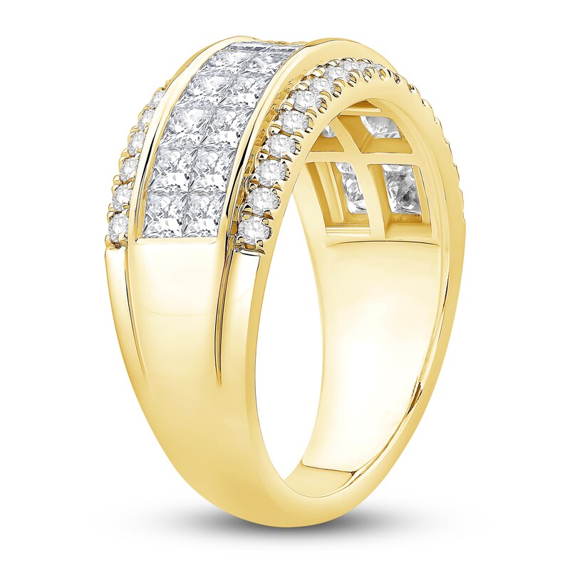 Main Image 2 of Diamond Multi-Row Anniversary Band 2 ct tw Princess/Round 14K Yellow Gold