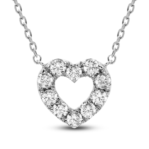 Certified Diamond Heart Necklace 1 ct tw 18K White Gold