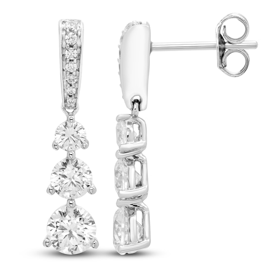 Certified Diamond Earrings 2 ct tw 18K White Gold