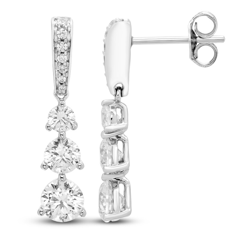 Certified Diamond Earrings 2 ct tw 18K White Gold