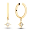 Thumbnail Image 1 of Juliette Maison Natural White Sapphire Starburst Drop Earrings 10K Yellow Gold