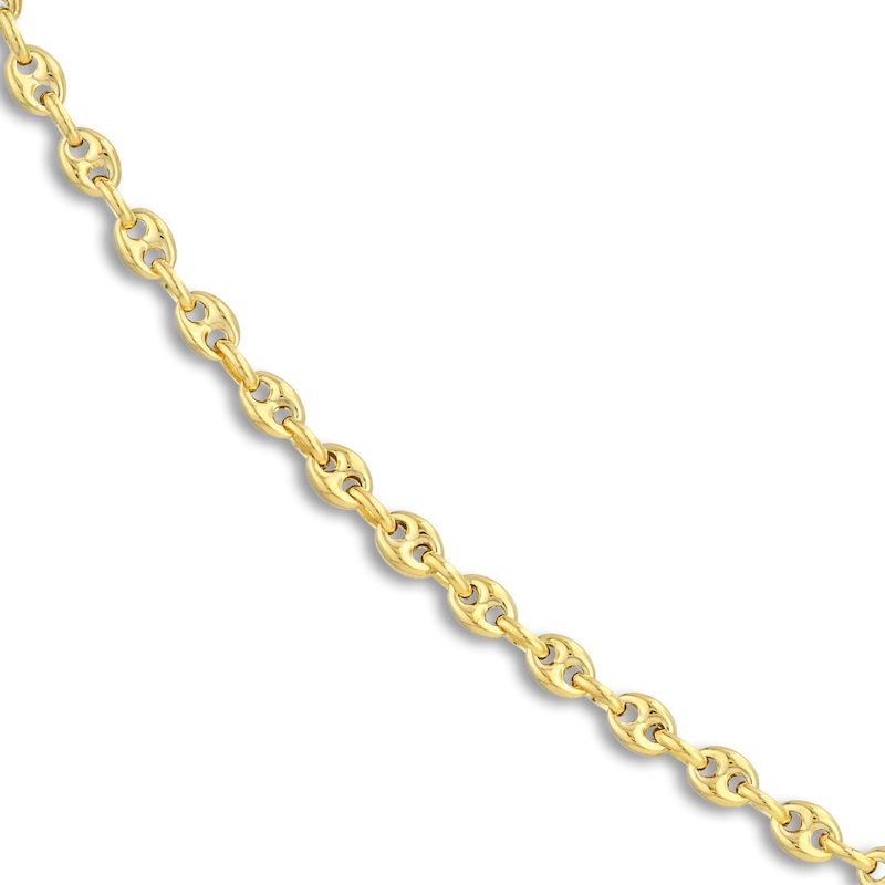 Main Image 2 of Hollow Puffy Mariner Link Necklace 14K Yellow Gold 20" 3.7mm