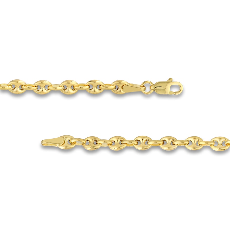 Main Image 3 of Hollow Puffy Mariner Link Necklace 14K Yellow Gold 20" 3.7mm