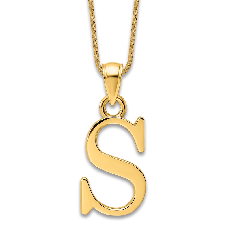 Main Image 1 of Initial S Necklace 14K Yellow Gold 18"