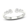 Thumbnail Image 1 of Diamond Bezel Open Cuff Wedding Band 1/5 ct tw Round 14K White Gold