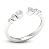 Thumbnail Image 2 of Diamond Bezel Open Cuff Wedding Band 1/5 ct tw Round 14K White Gold