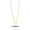 Thumbnail Image 2 of Paperclip Necklace Diamond Accent 14K Yellow Gold 18"