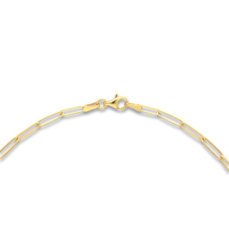 Main Image 3 of Paperclip Necklace Diamond Accent 14K Yellow Gold 18"