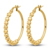 Thumbnail Image 2 of High-Polish Beaded Hoop Earrings 14K Yellow Gold