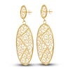 Oval Dangle Earrings 14K Yellow Gold