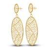 Thumbnail Image 2 of Oval Dangle Earrings 14K Yellow Gold