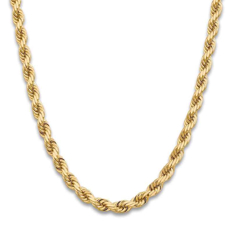 Main Image 1 of Solid Diamond-Cut Rope Chain Necklace 14K Yellow Gold 22" 8.0mm