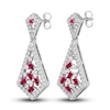 Thumbnail Image 1 of Natural Ruby Earrings 5/8 ct tw Diamonds 14K White Gold