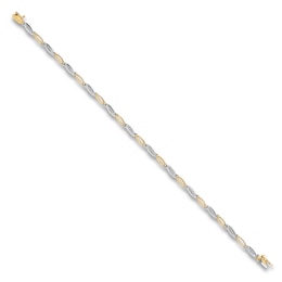 High-Polish Marquise Bracelet Diamond Accents 14K Two-Tone Gold 7.5"