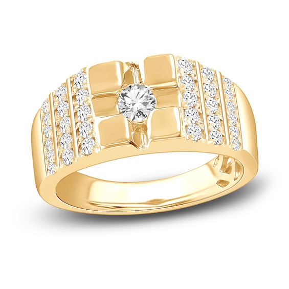 Men's Diamond Ring 1 ct tw Round 14K Yellow Gold