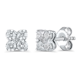 Diamond Earrings 1/2 ct tw Round 10K White Gold