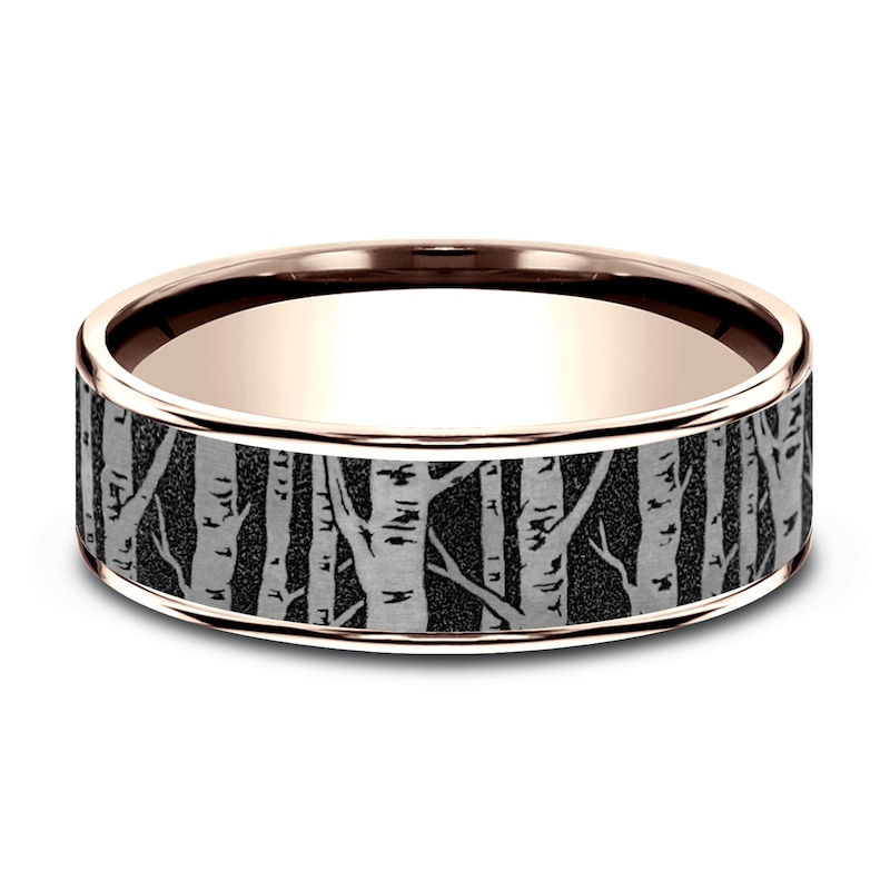 Main Image 3 of Men's Birch Wedding Band Titanium/14K Rose Gold 7.5mm
