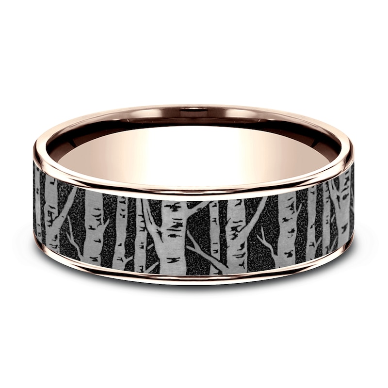 Men's Birch Wedding Band Titanium/14K Rose Gold 7.5mm