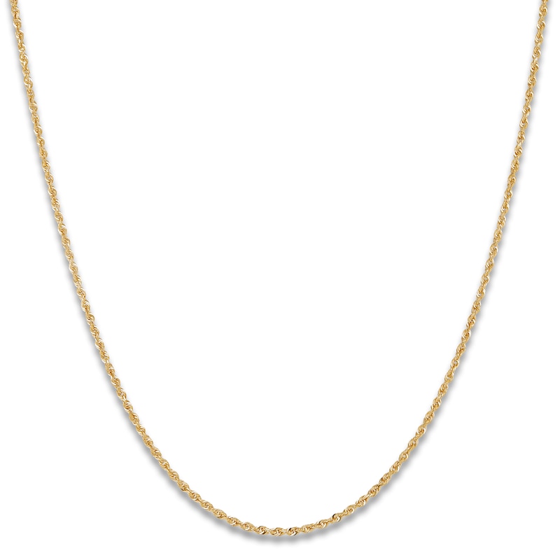 Main Image 1 of Solid Glitter Rope Necklace 14K Yellow Gold 22" 1.8mm