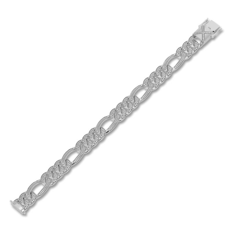Main Image 2 of Men's Diamond Bracelet 3 ct tw Round 14K White Gold 8.5"