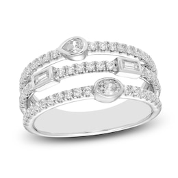 Diamond Stackable Ring 3/4 ct tw Round/Baguette/Pear/Oval 14K White Gold