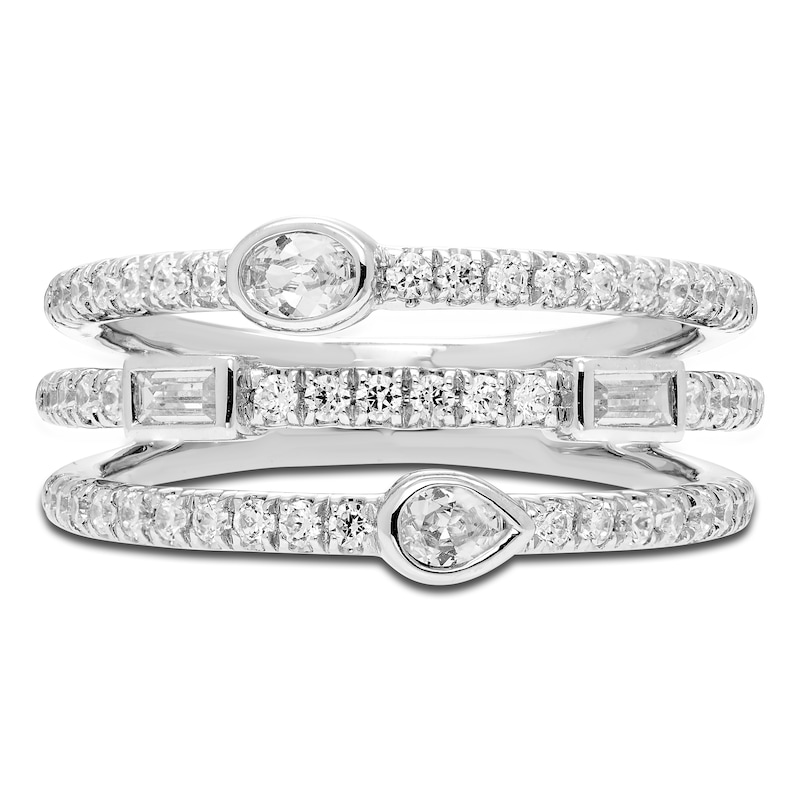 Main Image 3 of Diamond Stackable Ring 3/4 ct tw Round/Baguette/Pear/Oval 14K White Gold