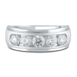 Men's Lab-Grown Diamond Anniversary Band 2 ct tw Round 14K White Gold