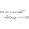 Thumbnail Image 3 of Lab-Grown Diamond Tennis Bracelet 8-1/2 ct tw Emerald/Princess/Round/Baguette 14K White Gold 7.25"