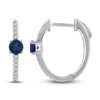 Thumbnail Image 0 of Montana Blue Round-Cut Natural Sapphire Hoop Earrings 1/6 ct tw Round 14K White Gold