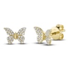 Thumbnail Image 1 of Shy Creation Diamond Butterfly Stud Earrings 1/8 ct tw Round 14K Yellow Gold SC55024044
