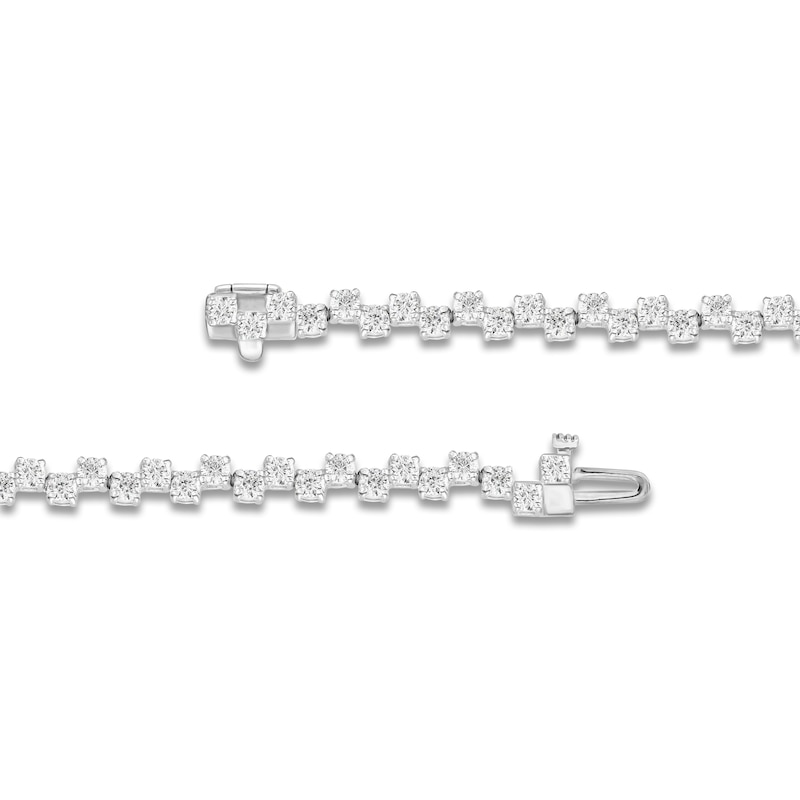 Main Image 3 of Diamond Tennis Bracelet 5 ct tw Round 14K White Gold 7"