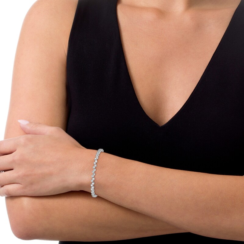 Main Image 4 of Diamond Tennis Bracelet 5 ct tw Round 14K White Gold 7"