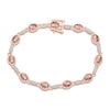 Thumbnail Image 1 of Kallati Oval-Cut Natural Morganite Bracelet 1/3 ct tw Diamonds 14K Rose Gold 7.5"