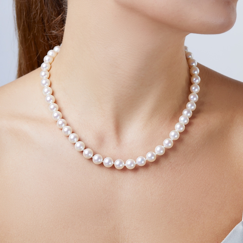 Main Image 4 of Yoko London White Freshwater Cultured Pearl Necklace 18K Yellow Gold 18"