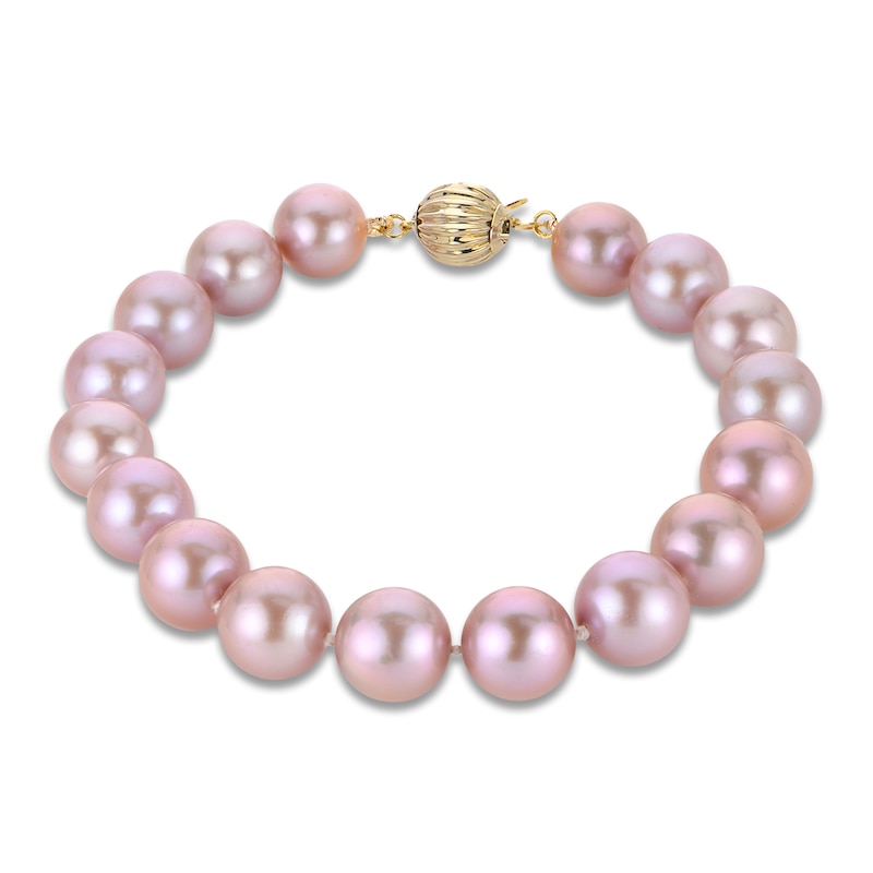 Main Image 1 of Pink Freshwater Cultured Pearl Bracelet 14K Yellow Gold 8"
